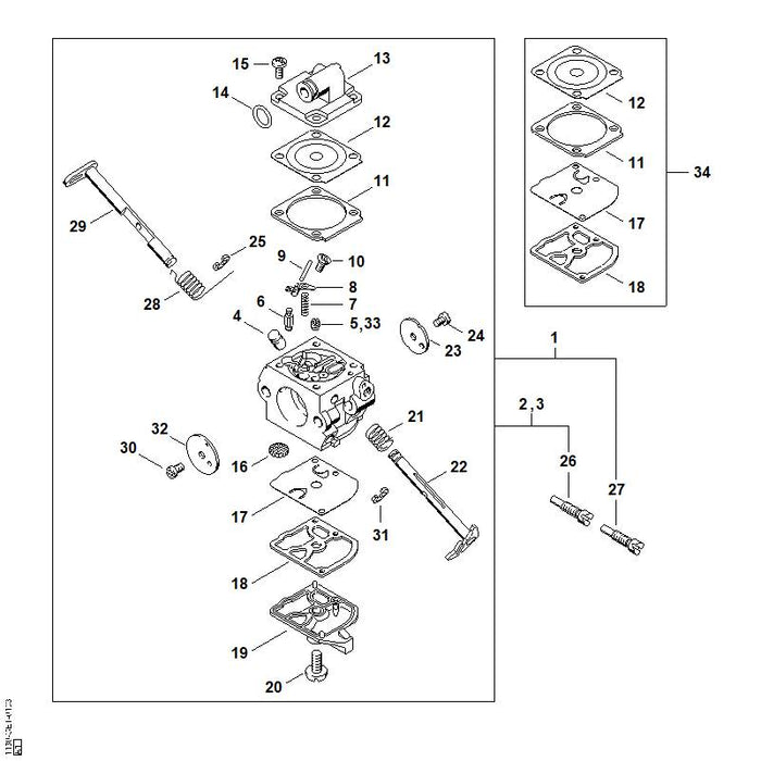 STIHL Z000018Z000 Inlaatnaald positie 5 technische tekening
