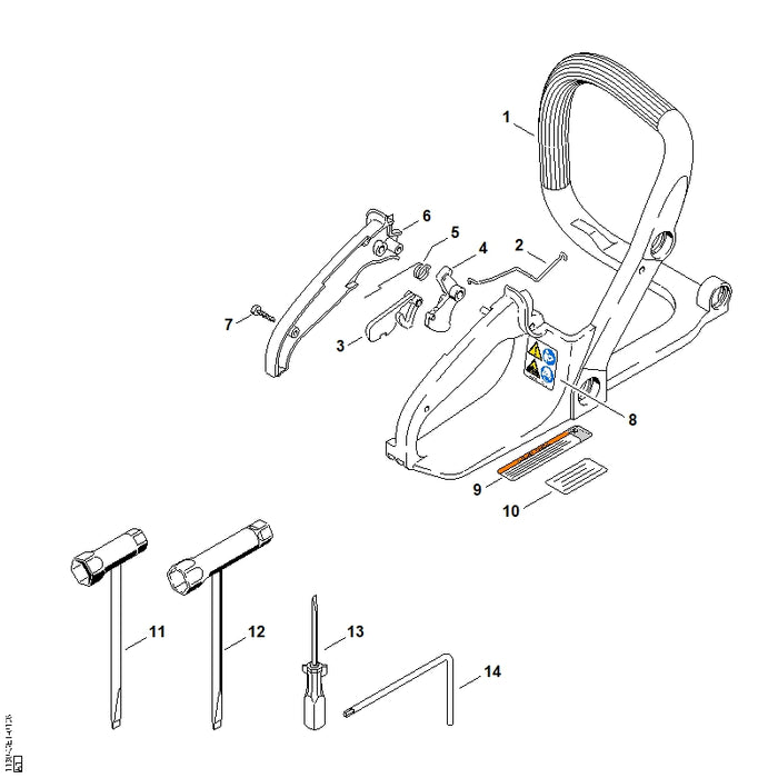 STIHL 1130-182-1502 Gasstang positie 2 technische tekening
