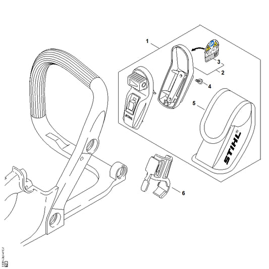 STIHL 0000-430-9900 Onderste huishelft positie 2 technische tekening