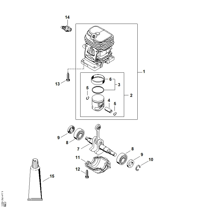 STIHL 9639-003-1575 Keerring 15x25x4 positie 9 technische tekening