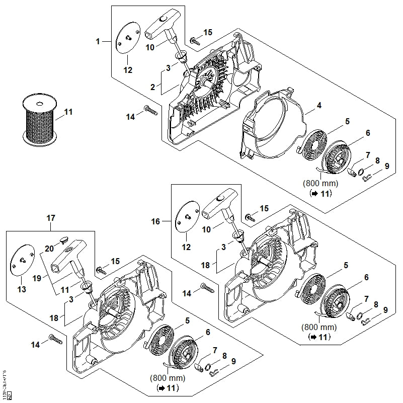 STIHL 1130-967-1505 Typeplaatje MS 180 positie 12 technische tekening