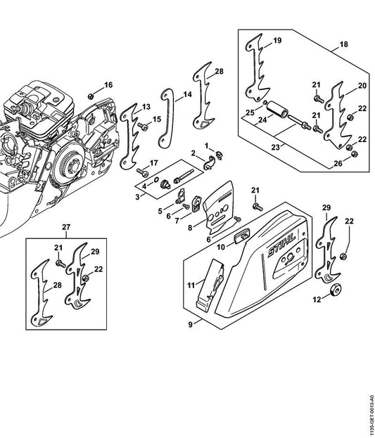 STIHL 1135-664-0500 Velkam positie 20 technische tekening