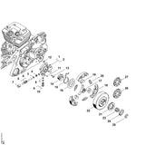 STIHL 0000-958-0518 Ring positie 3 technische tekening