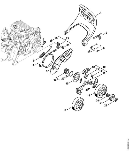 STIHL 9062-319-1270 Bout met verzonken kop M6x14 positie 24 technische tekening