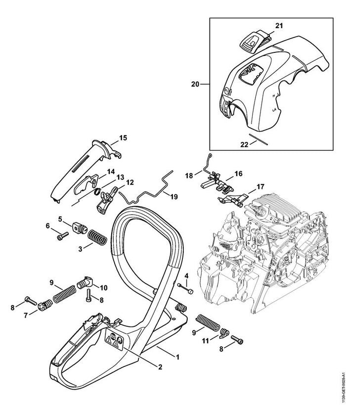 STIHL 1139-185-1901 Chokestang positie 18 technische tekening