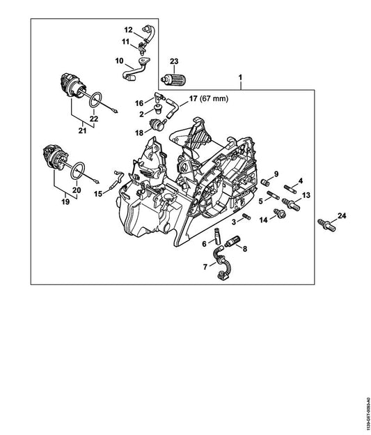 STIHL 1139-020-3006 Carter positie 1 technische tekening