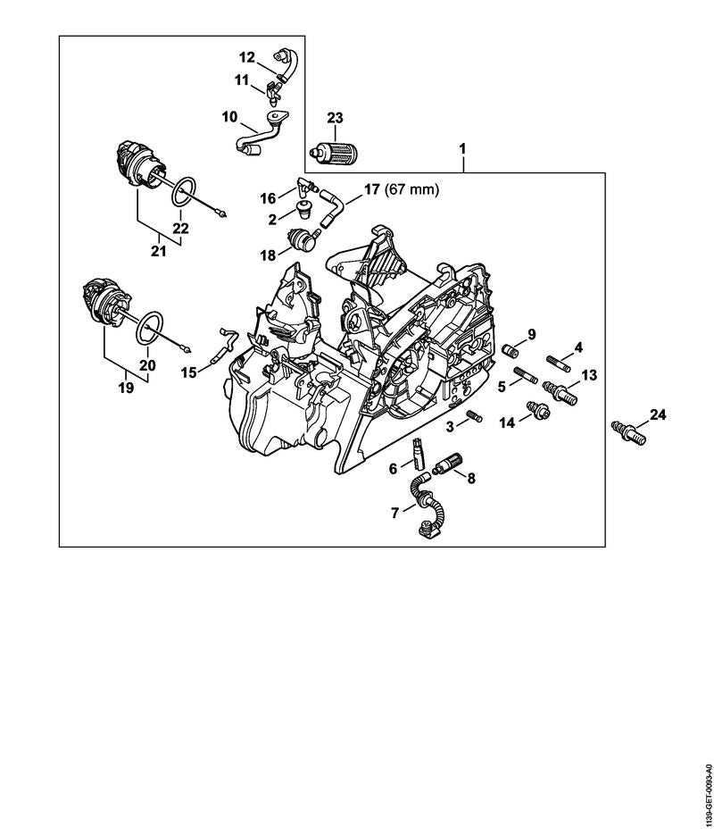 STIHL 1139-353-2700 Verbindingsstuk positie 16 technische tekening