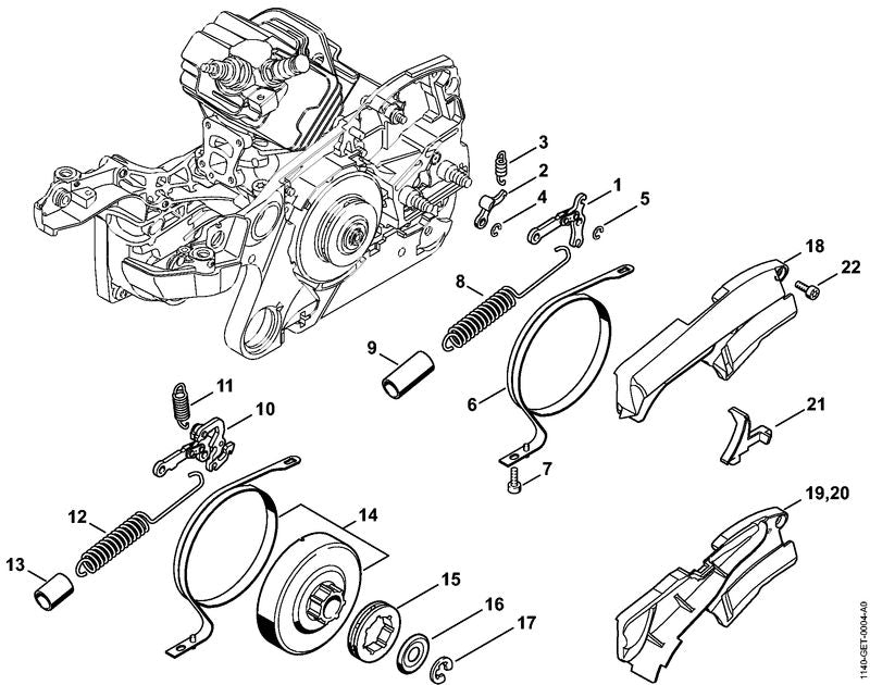 STIHL 1140-021-1100 Deksel positie 20 technische tekening