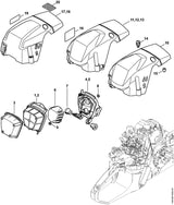 STIHL 1140-121-6900 Demper positie 6 technische tekening