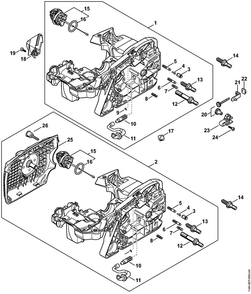 STIHL 1140-647-9401 Slang positie 11 technische tekening