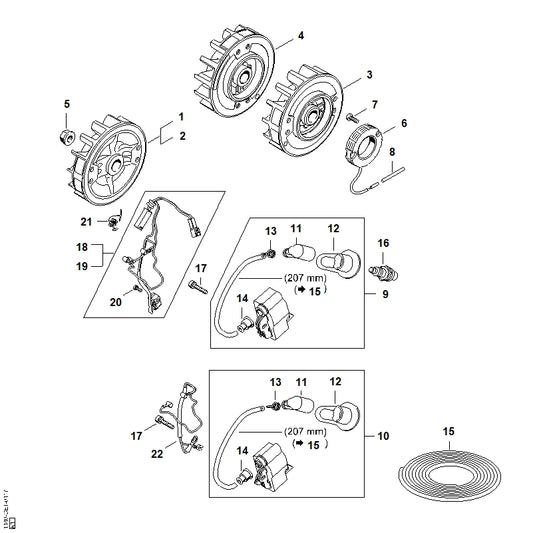 STIHL 1140-404-3500 Generator positie 6 technische tekening