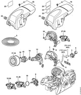 STIHL 1141-084-4100 Schuif positie 2 technische tekening
