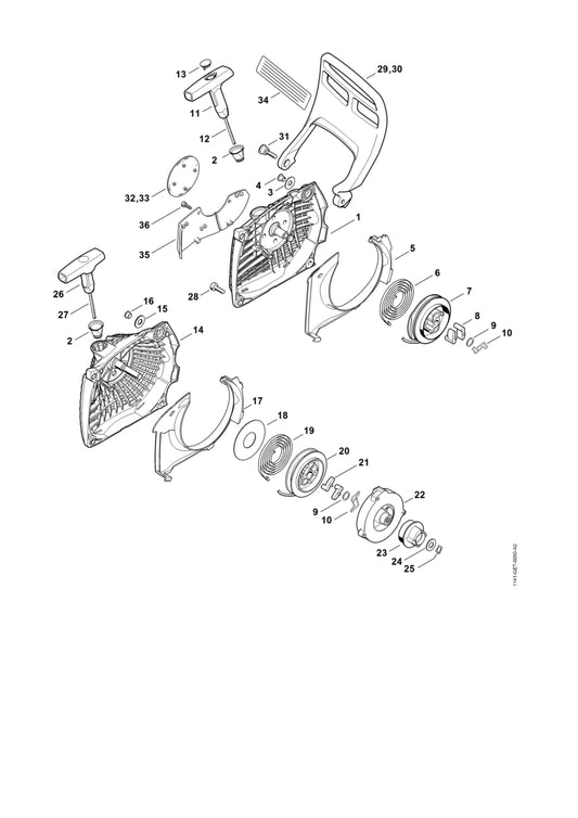 STIHL 1141-084-7800 Segment positie 5 technische tekening