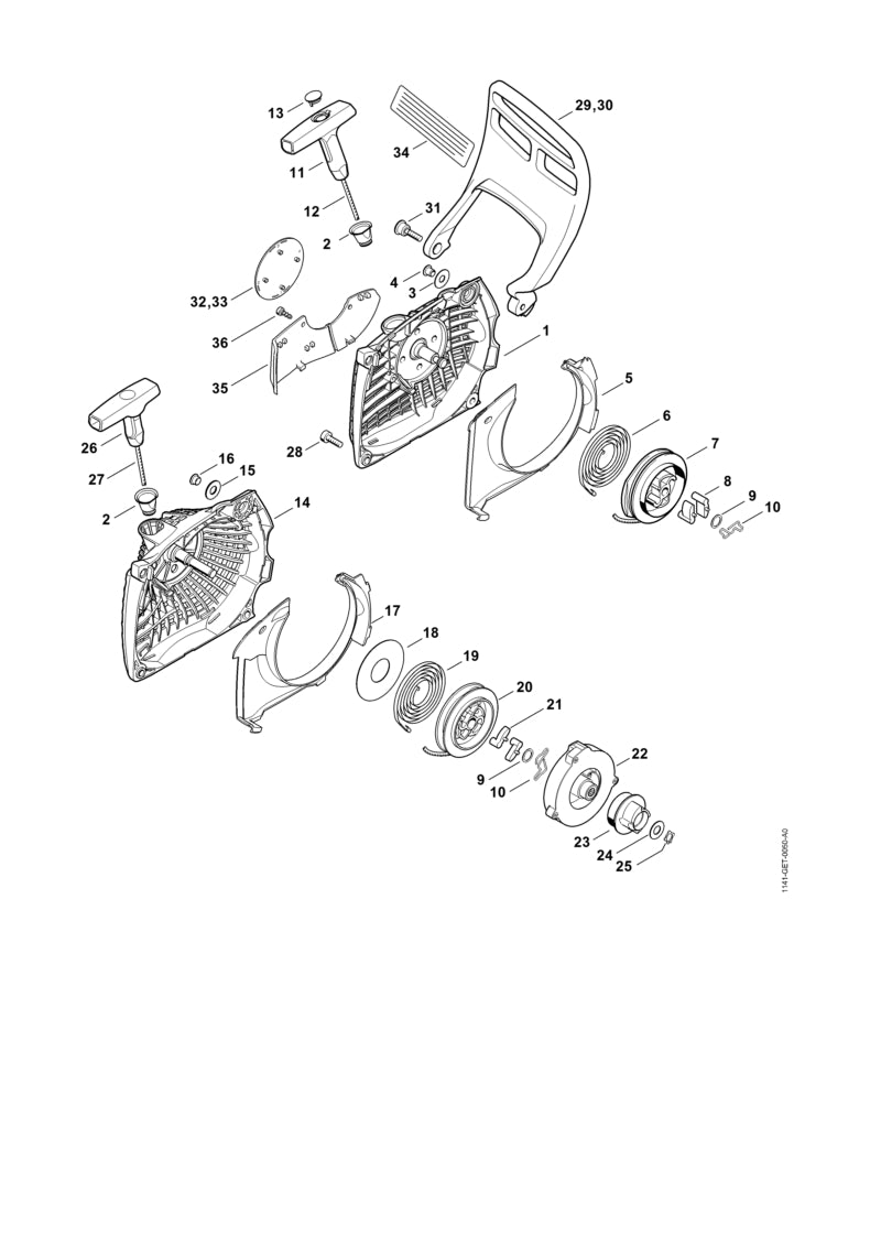 STIHL 1141-790-6100 Combibout positie 31 technische tekening
