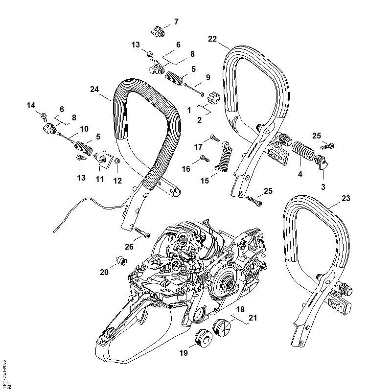 STIHL 1141-790-1700 Handgreep positie 24 technische tekening