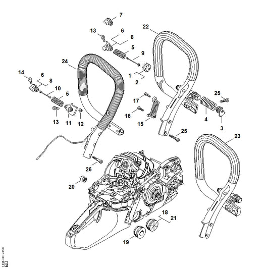 STIHL 1141-792-2930 AV-lagerstop positie 8 technische tekening