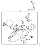 STIHL 1142-350-0804 Tankhuis positie 1 technische tekening