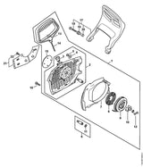 STIHL 1142-790-9101 Handbeschermer positie 17 technische tekening