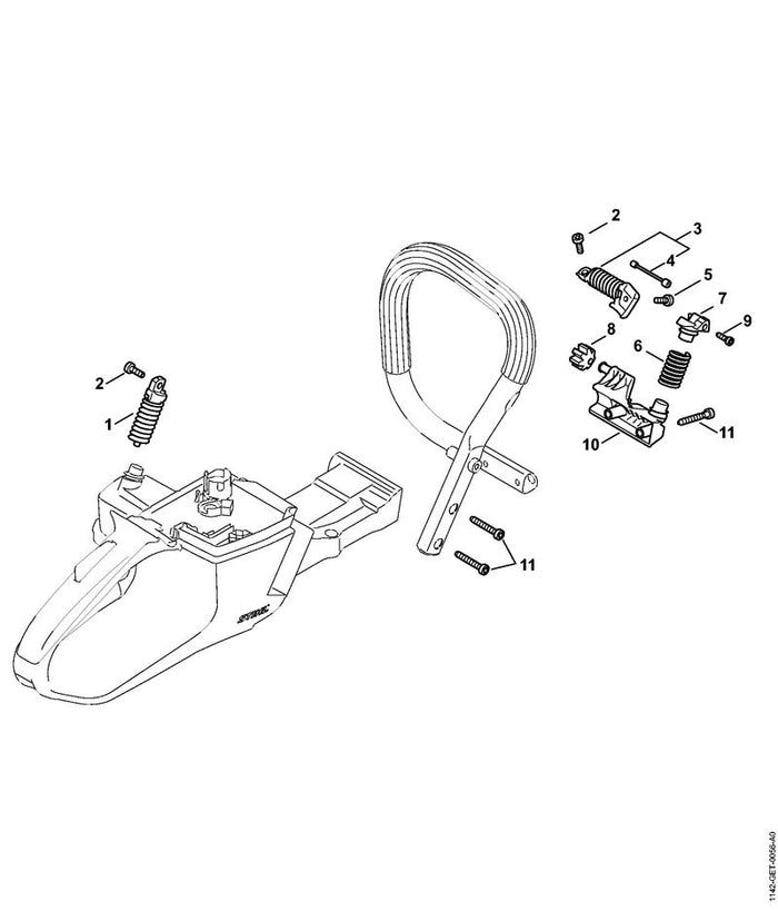 STIHL 1142-791-1900 Handgreephouder positie 10 technische tekening
