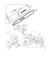 STIHL 1142-656-7700 Kettingvanger positie 21 technische tekening