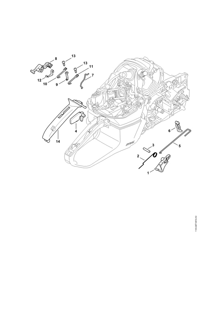 STIHL 1142-185-1901 Chokestang positie 7 technische tekening