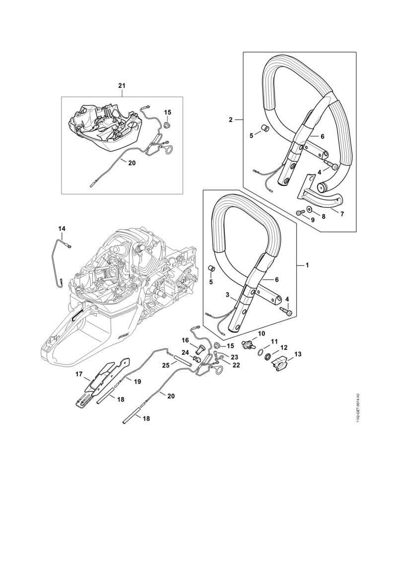 STIHL 1142-442-1605 Contactveer positie 22 technische tekening