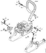 STIHL 1143-791-1736 Handgreep positie 19 technische tekening