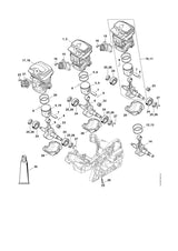 STIHL 1143-030-2007 Zuiger Ø 44 mm positie 4 technische tekening