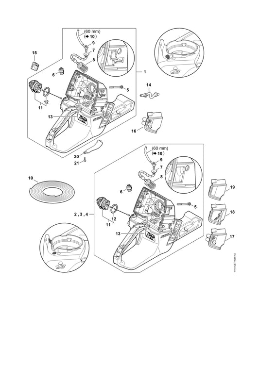 STIHL 1144-989-0800 Doorvoerrubber tegen regen positie 15 technische tekening