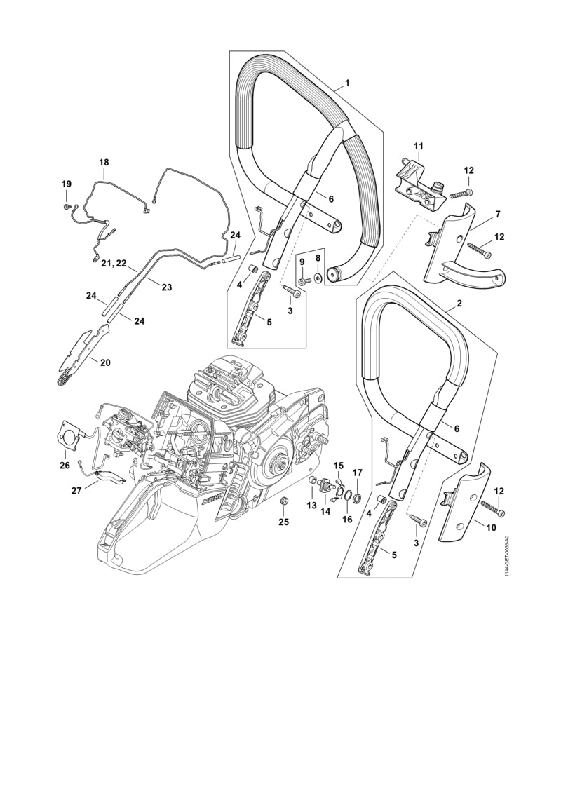STIHL 1140-430-6003 Verwarmingselement positie 20 technische tekening