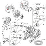 STIHL 1144-400-1200 Vliegwiel positie 1 technische tekening