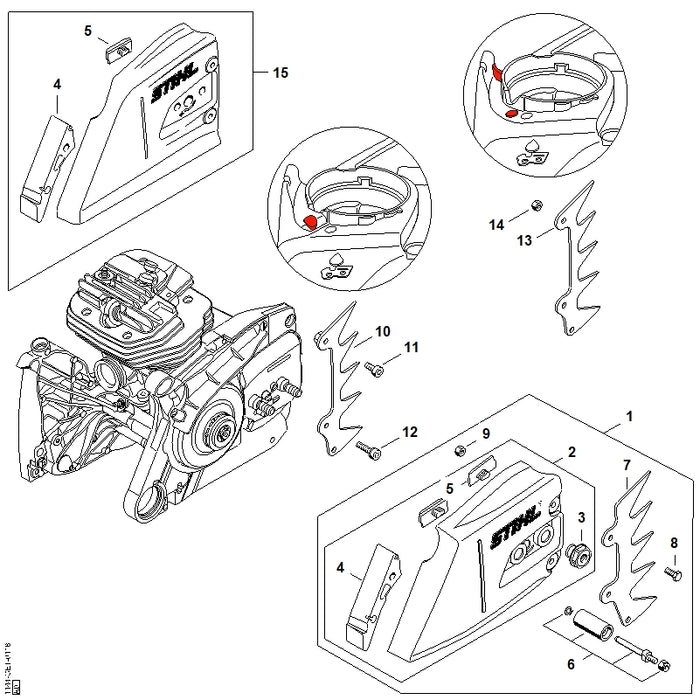 STIHL 1122-650-7702 Kettingvanger positie 6 technische tekening