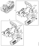 STIHL 1145-790-9100 Handbeschermer positie 13 technische tekening