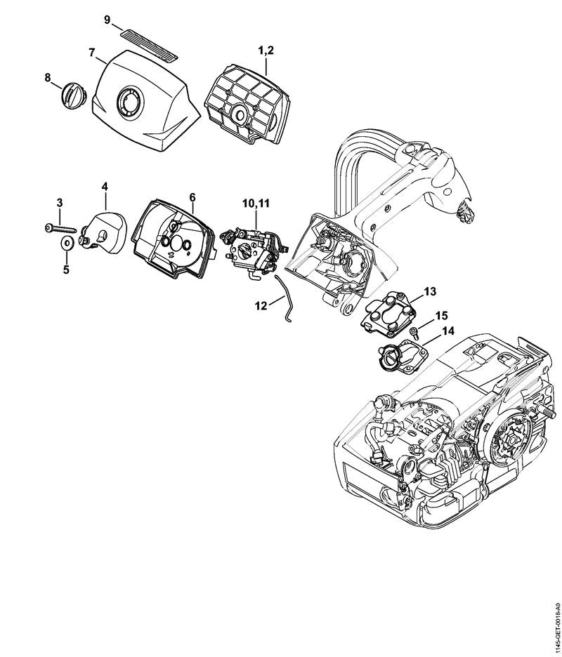 STIHL 1145-120-4105 Demper positie 4 technische tekening
