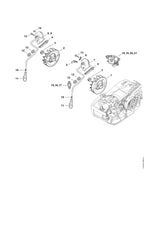 STIHL 0000-448-1204 Kabelhouder positie 5 technische tekening