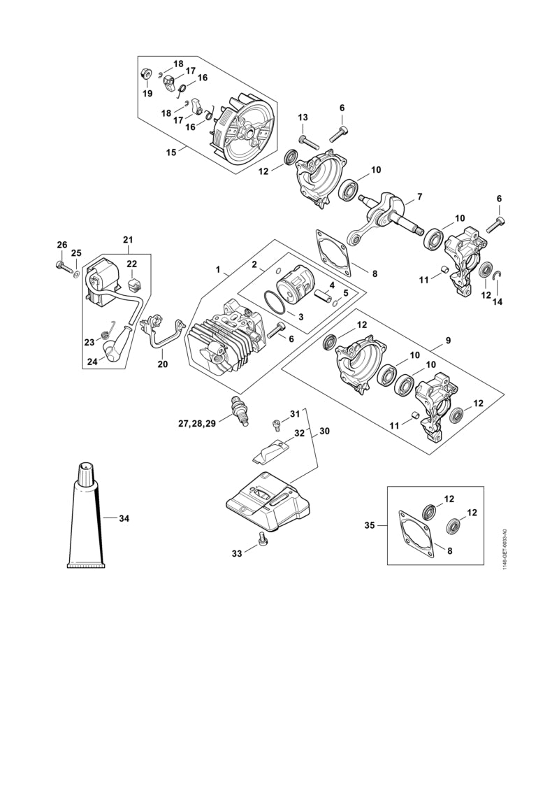 STIHL 9468-621-1000 Borgveer 10x1 positie 14 technische tekening