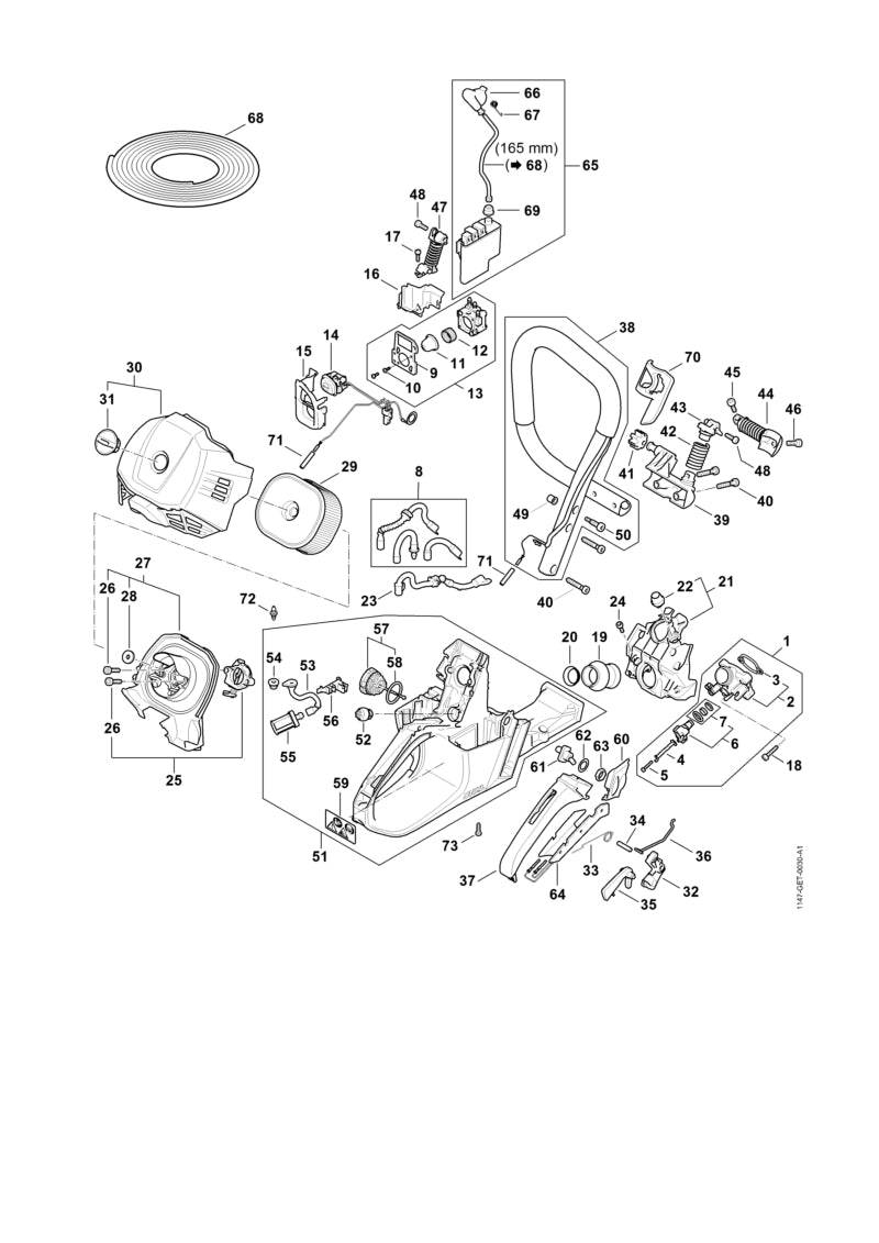 STIHL 1147-790-8300 AV-veer positie 47 technische tekening