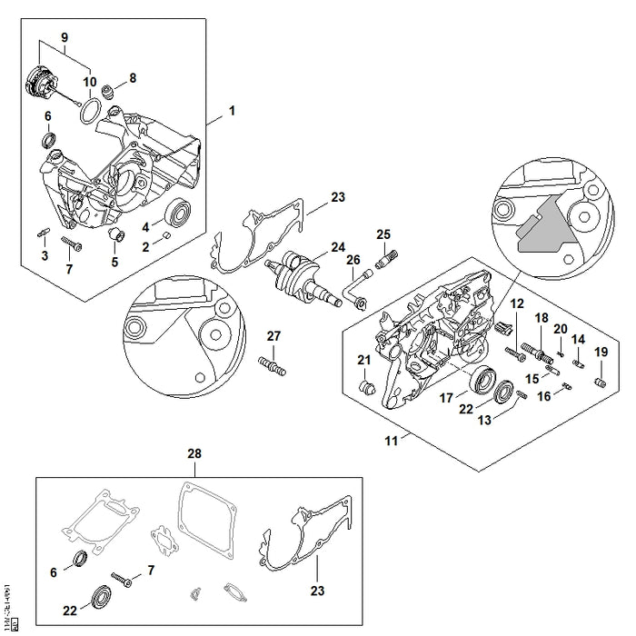 STIHL 0000-664-2417 Kraagbout M8 positie 18 technische tekening