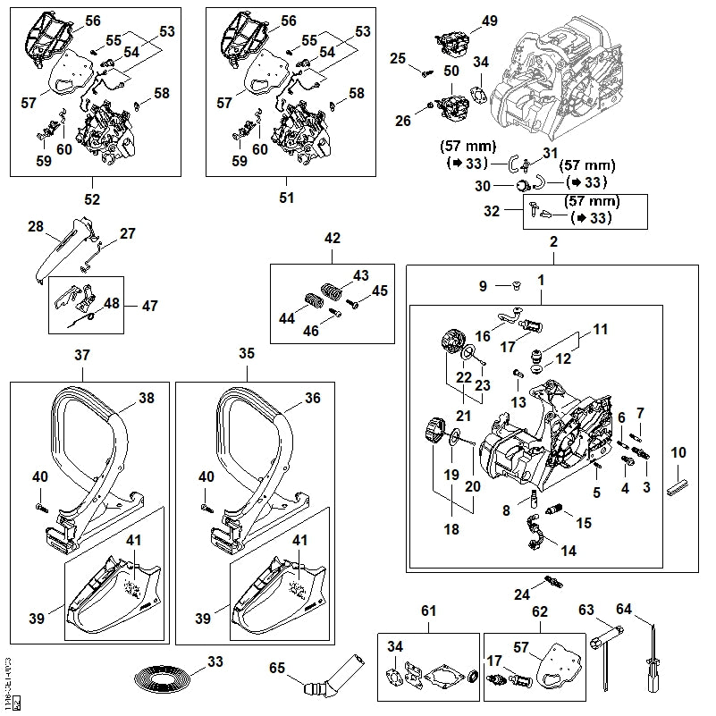 STIHL 1148-120-0601 Carburateur 1148/01 positie 49 technische tekening