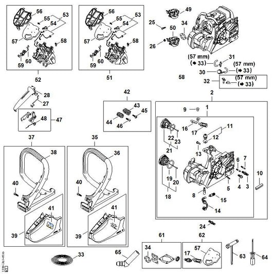 STIHL 1148-120-0621 Carburateur 1148/21 positie 49 technische tekening