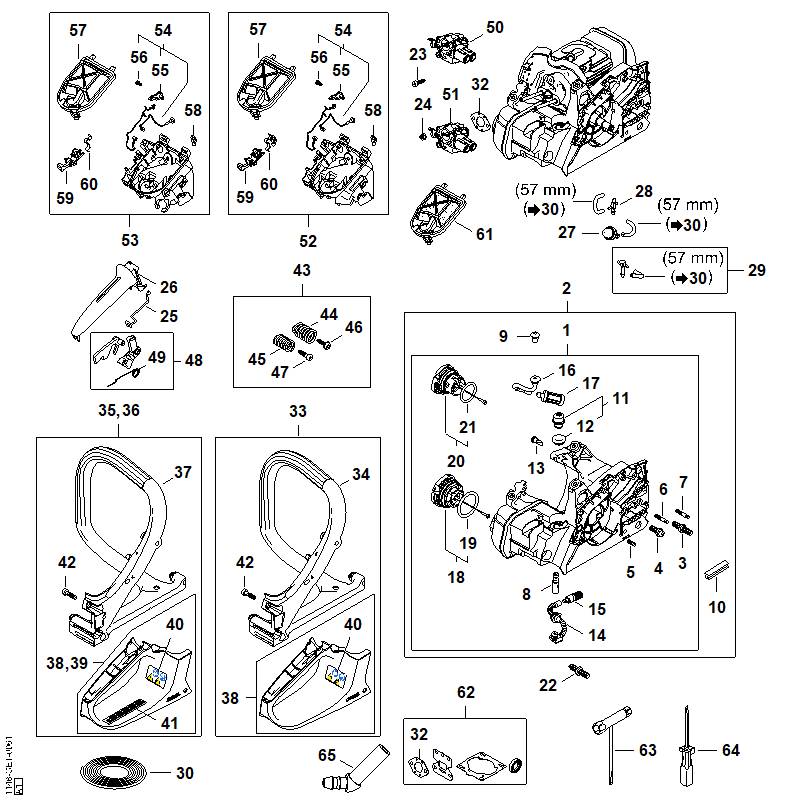 STIHL 1148-358-7700 Slang positie 16 technische tekening
