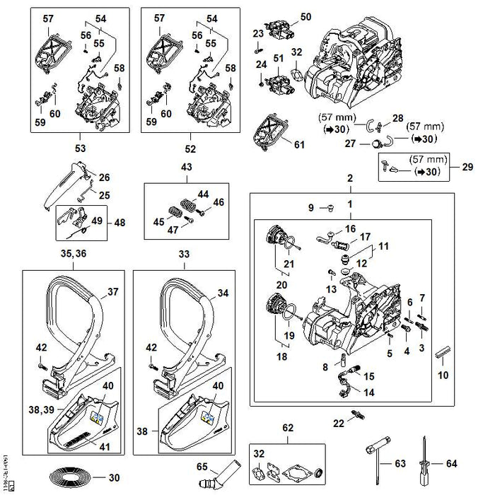 STIHL 1148-182-1500 Gasstang positie 25 technische tekening