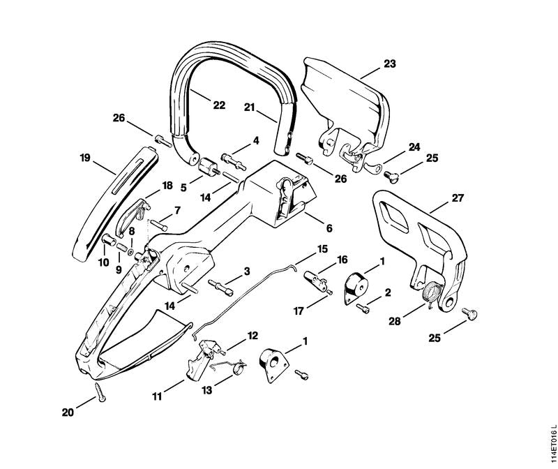 STIHL 1114-180-1502 Gashendel positie 11 technische tekening