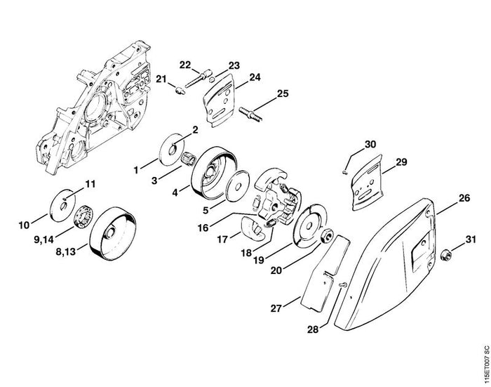 STIHL 1106-162-8800 Ring positie 5 technische tekening