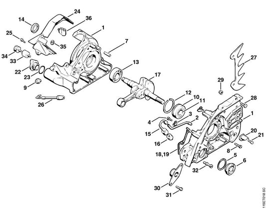 STIHL 1115-141-8600 Impulsslang positie 26 technische tekening