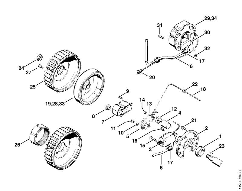 STIHL 9482-435-0390 Spie 3x3,7 positie 23 technische tekening