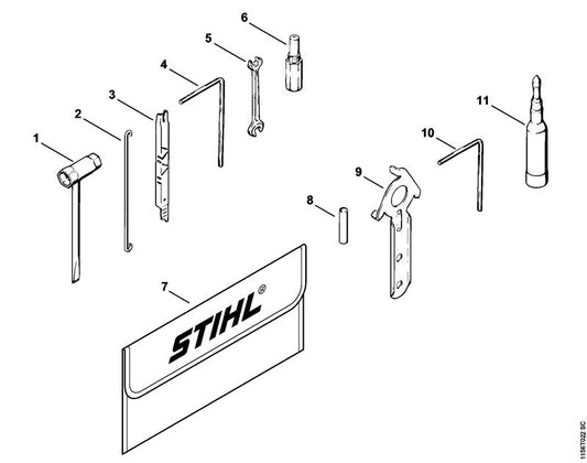 STIHL 0811-270-1100 Schroevendraaier 5x110x70 positie 10 technische tekening