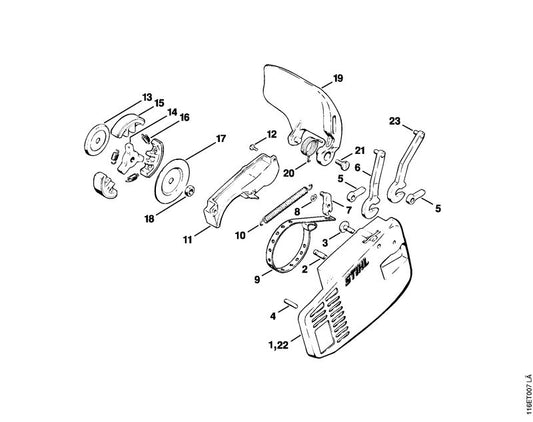 STIHL 1118-162-5200 Pen positie 2 technische tekening