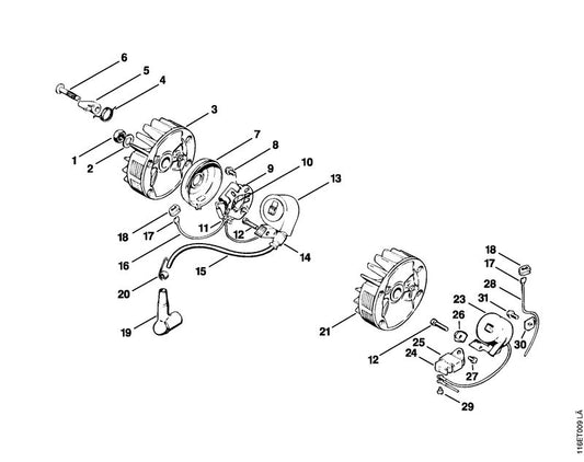 STIHL 1114-405-1900 Houder positie 26 technische tekening