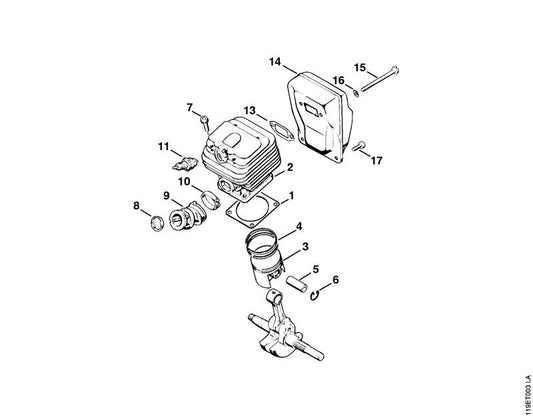 STIHL 1117-029-2301 Cilindervoetpakking positie 1 technische tekening